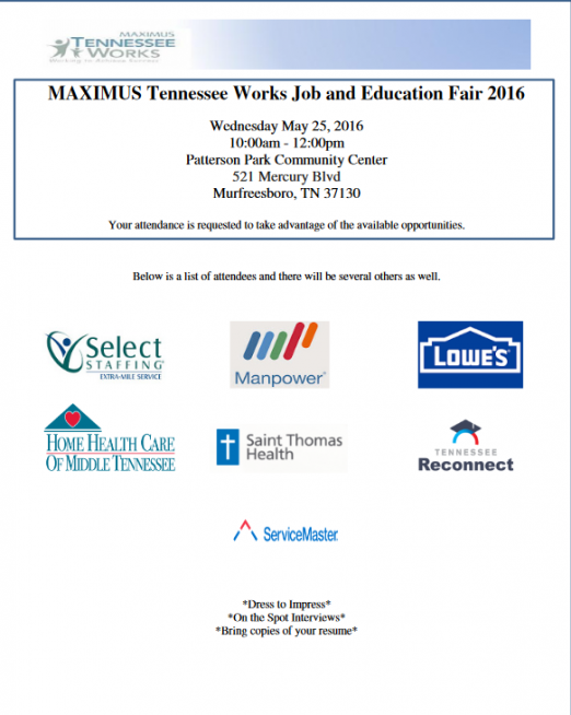 maximus tennessee works job educational fair wqqk fm maximus tn works